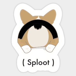 Tri Corgi Sploot Sticker